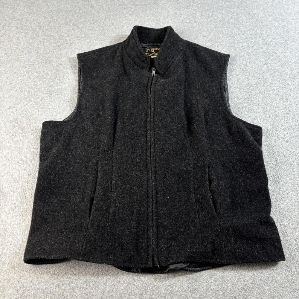 Wyoming Traders Wool Vest Mens Medium Black Western Outdoor Workwear Cowboy Barn
